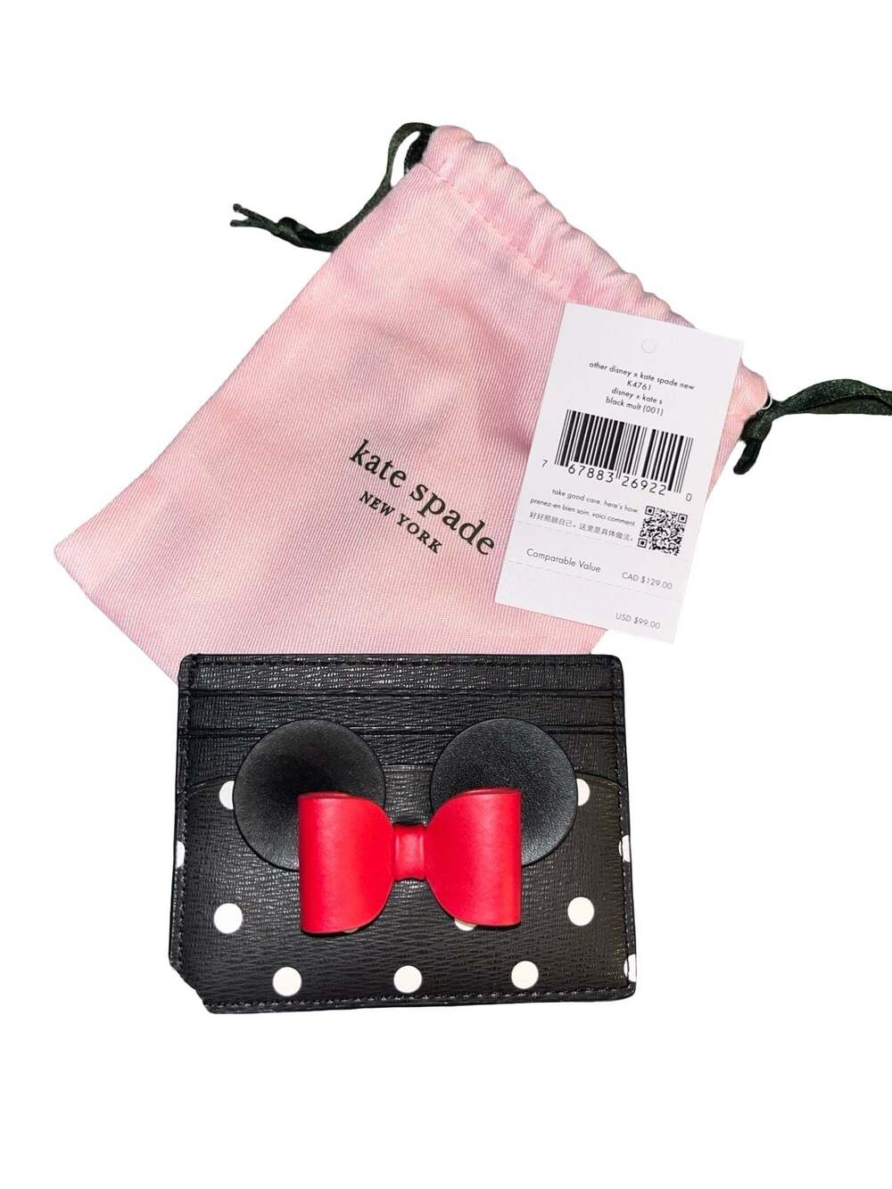 Disney x Kate Spade Minnie Mouse Card Holder Wallet New - Picture 2 of 8